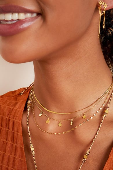 Multi-layered necklace Gold Color Stainless Steel h5 Picture3